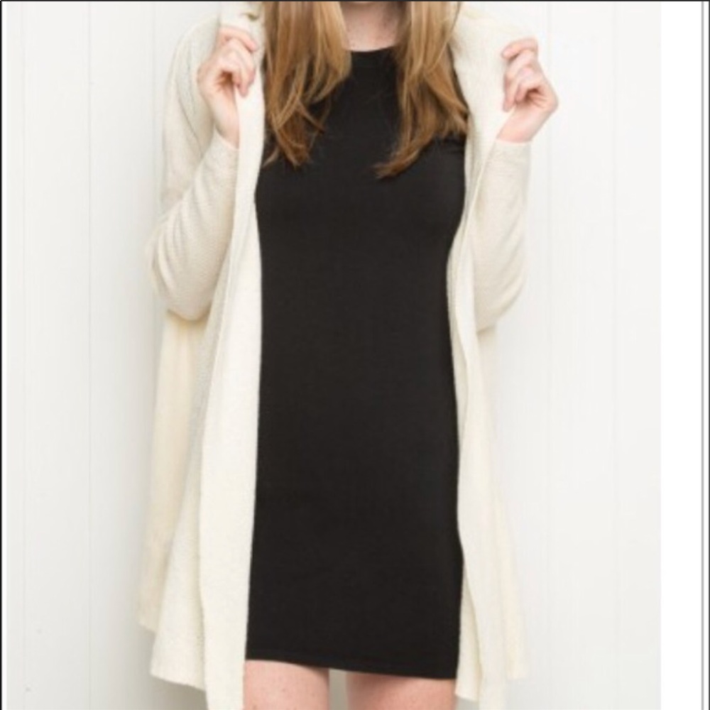 Brandy Melville Cream Hooded Cardigan-one size